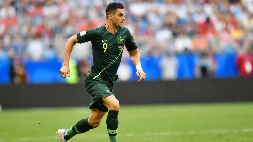 Tomi Juric on the ball for the Socceroos