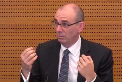 APRA chairman Wayne Byres testifies at the banking royal commission hearing on November 29, 2018.