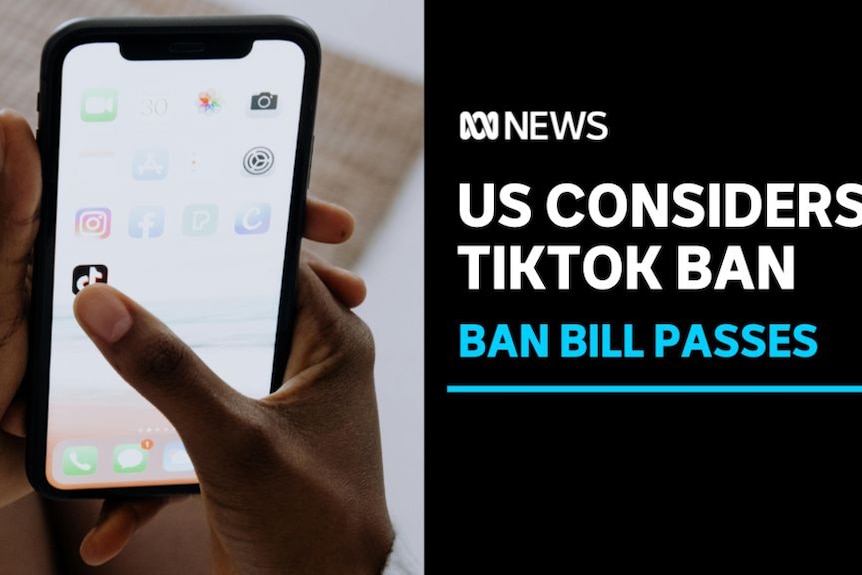 US Considers Tiktok Ban, Ban Bill Passes: Person press TikTok application on a smartphone.