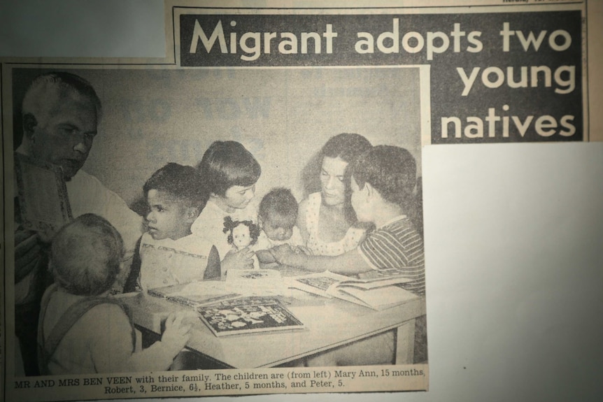 A newspaper clipping about Bobby Veen's adoption. (Supplied)