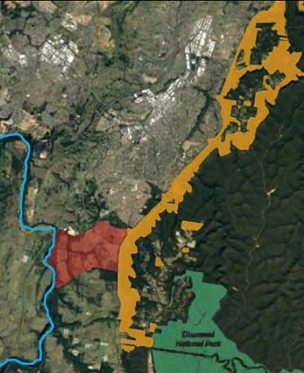 A map of the proposed Georges River National Park.