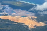 Aerial view of the sand mine on North Stradbroke Island, off Brisbane, in 2012.