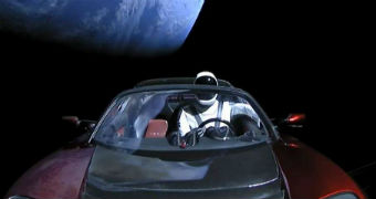 Tesla car in space