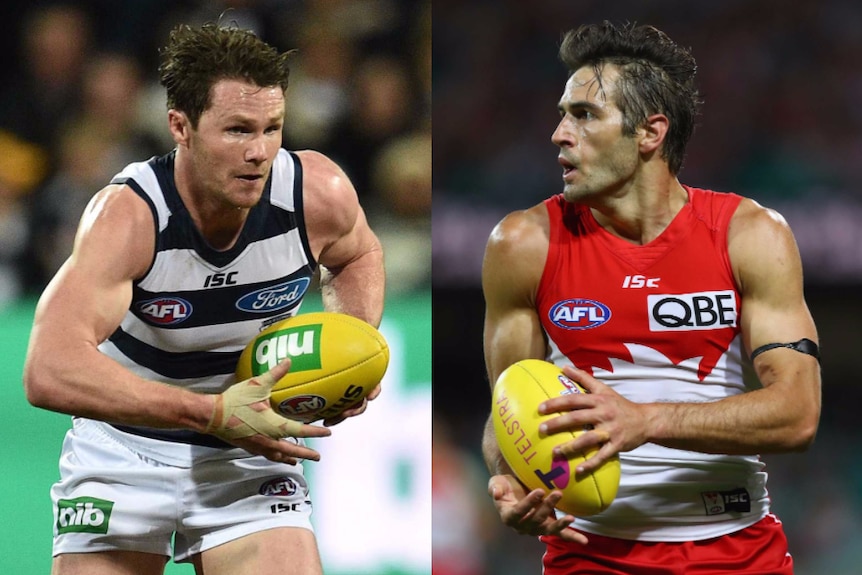 Composite image of Patrick Dangerfield and Josh Kennedy