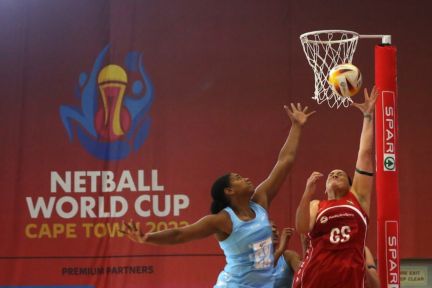 Netballers vy for the hoop at world cup 