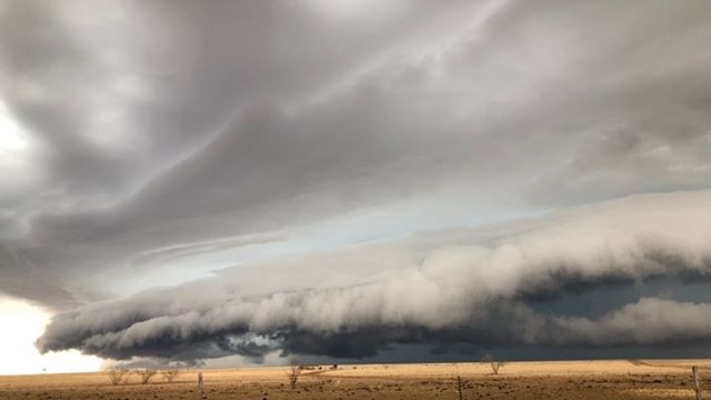 Storm clouds roll over an outback station.