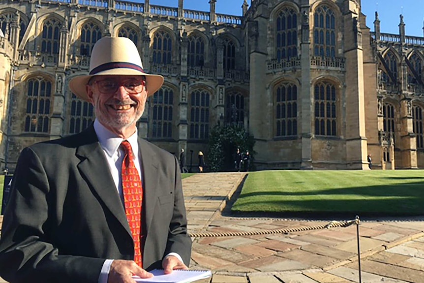 Gregory Katz, acting London bureau chief for The Associated Press, stands in front of St. George's Chapel in Windsor.