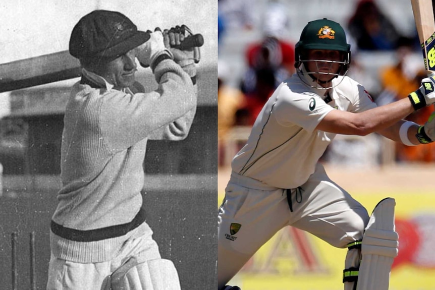 Composite image of Sir Donald Bradman and Steve Smith