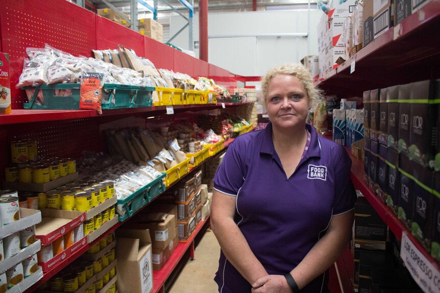 Food Bank Kalgoorlie manager Sandy King at the organisation's Boulder Warehouse.