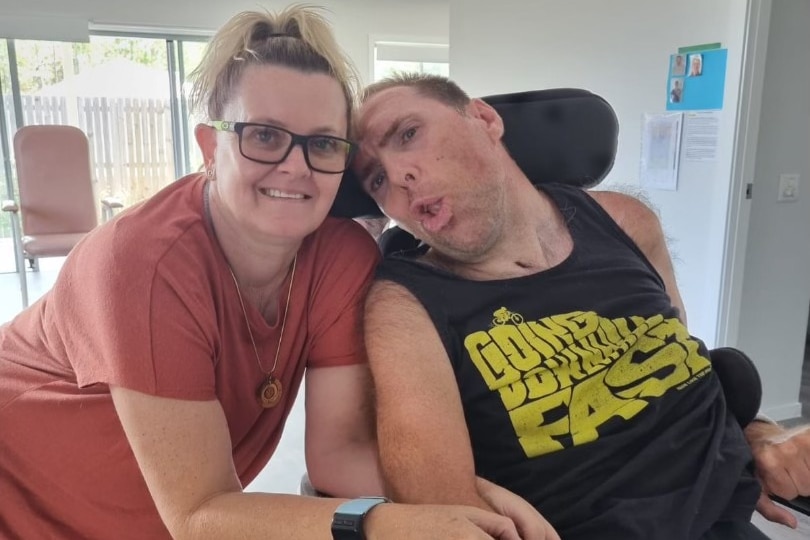 Paula Searle with her husband Jaysen who now lives with a brain injury after he was injured in a bike accident 