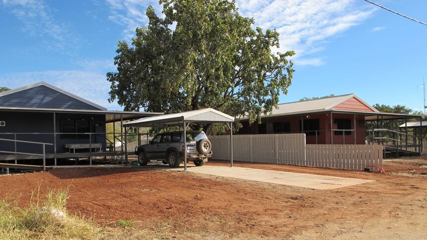 A general photo of a new home built in the east Kimberley with red dirt and wide veranda