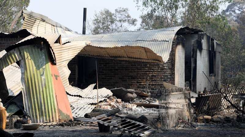 A property completely destroyed by fire.