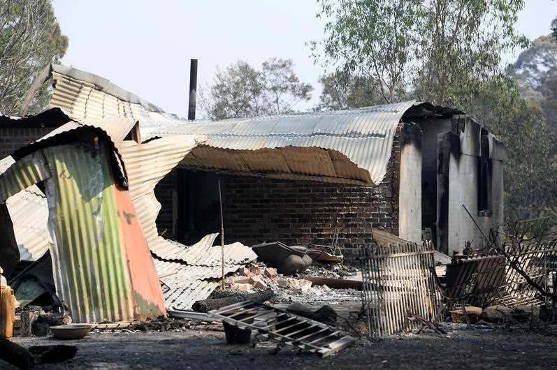 A property completely destroyed by fire.