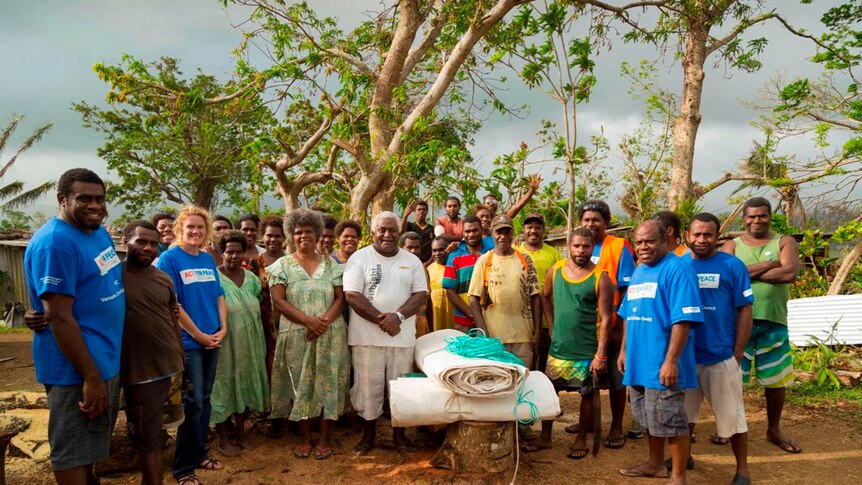 Australian cotton tarpaulins are being used to provide shelter for Vanuatu families in the wake of Cyclone Pam.
