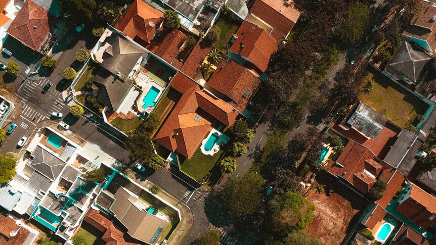 Aerial photo of suburbia