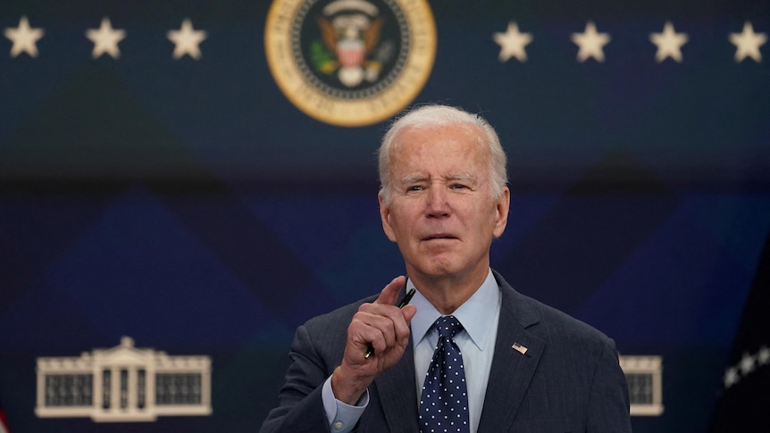 Joe Biden speaks at the White House. 