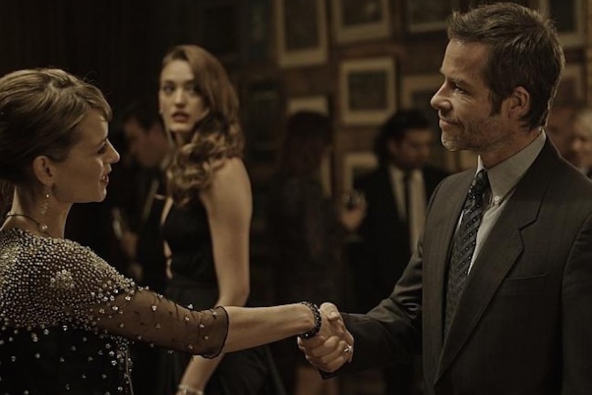 Guy Pearce, Kat Stewart and Tess Haubrich in a scene from Jack Irish: Dead Point, based on the novel by Peter Temple