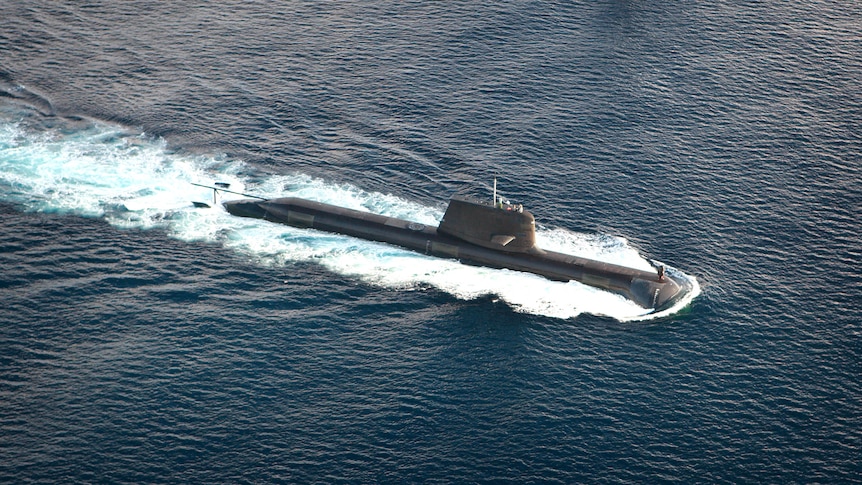 HMAS Dechaineux participating in an exercise off Darwin.