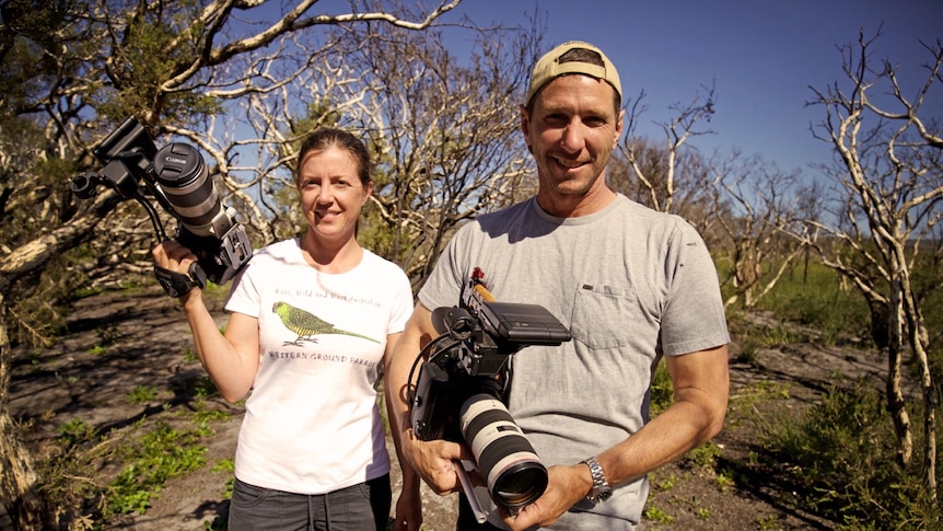 Jennene Riggs and her camera operator Mark Zollweg at Cape Arid National Park.