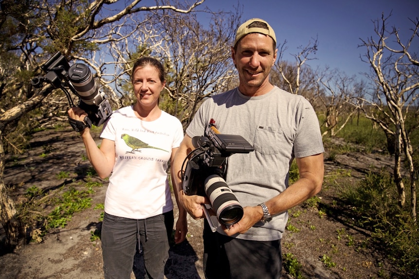 Jennene Riggs and her camera operator Mark Zollweg at Cape Arid National Park.