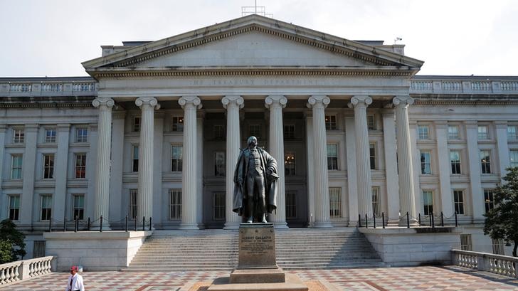 The external part of the US treasury building