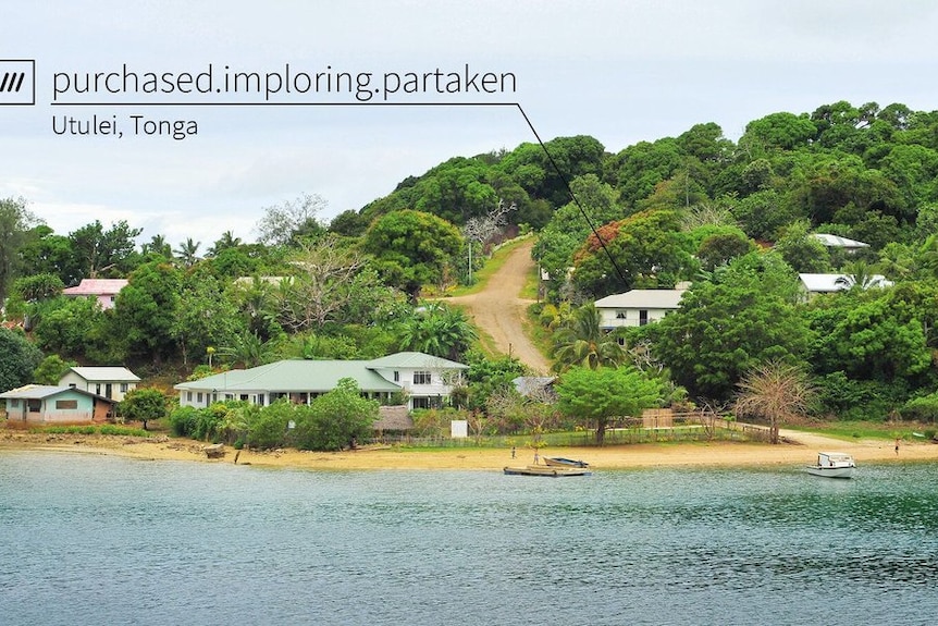 A house in Tonga with its unique three word address.