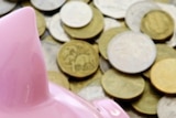Piggy bank with Australian coins