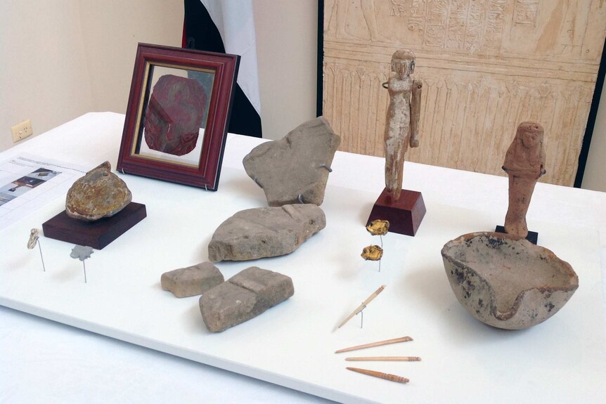 A range of Egyptian artefacts which were illegally taken out of the country were returned to the ambassador.