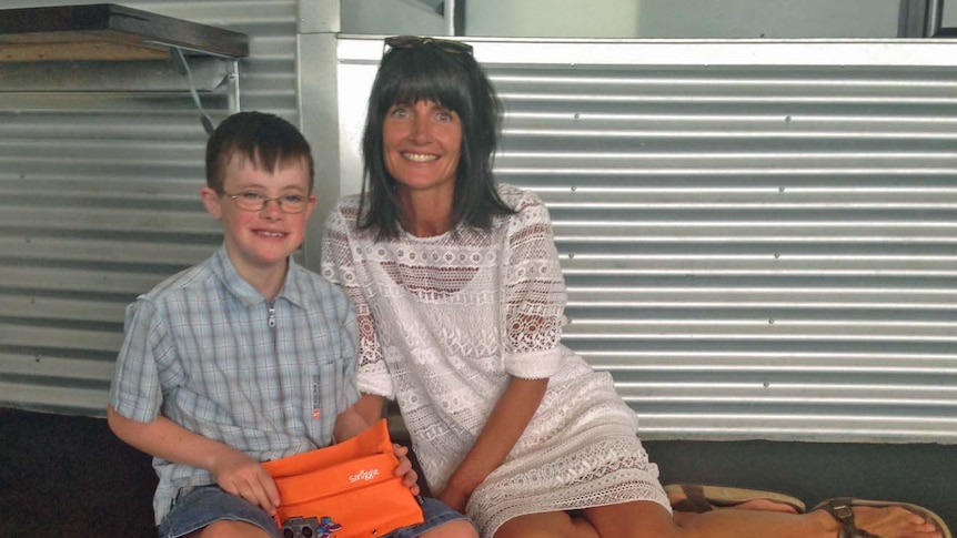 Schoolboy Finn Hidler and his mother Rachel Graham-Hilder, of Launceston.