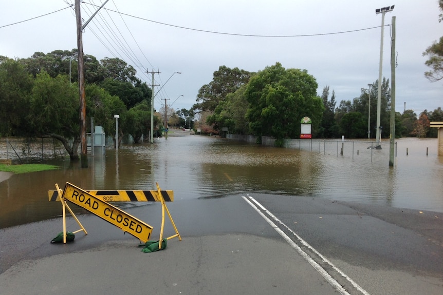 Road closure at Bomaderry, some local roads remain closed in the Shoalhaven.