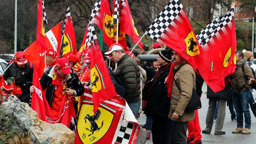 Ferrari fans attend silent tribute for Michael Schumacher