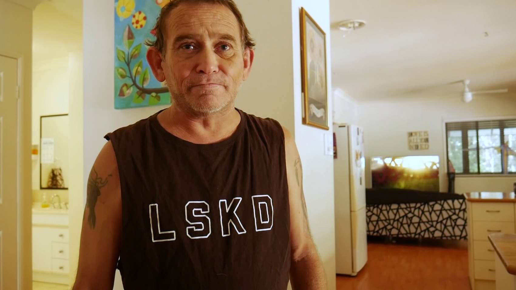 Bob Davis moved into NDIS accommodation on Russell Island in February.