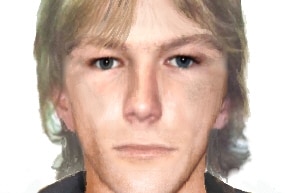 A police identikit photo of a man with blonde hair.