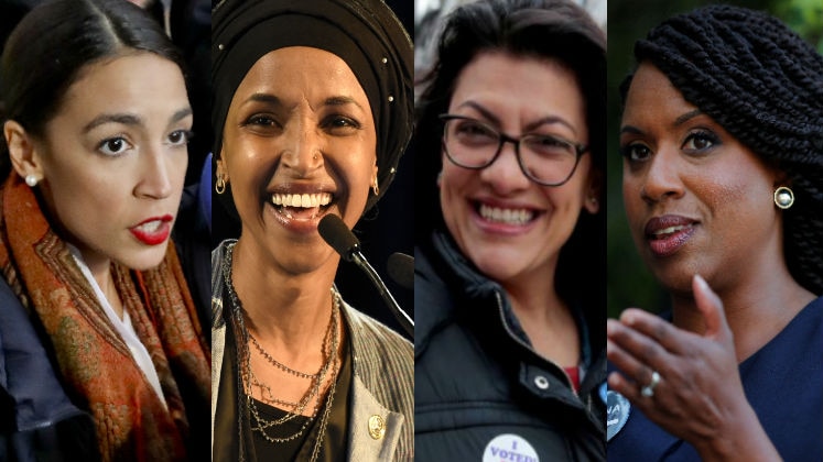 Composite image of Alexandria, Ilhan, Rashida and Ayanna.