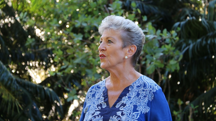 Fay Miller pictured in front of greenery