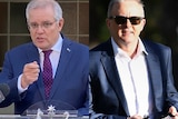 A composite image of Scott Morrison and Anthony Albanese