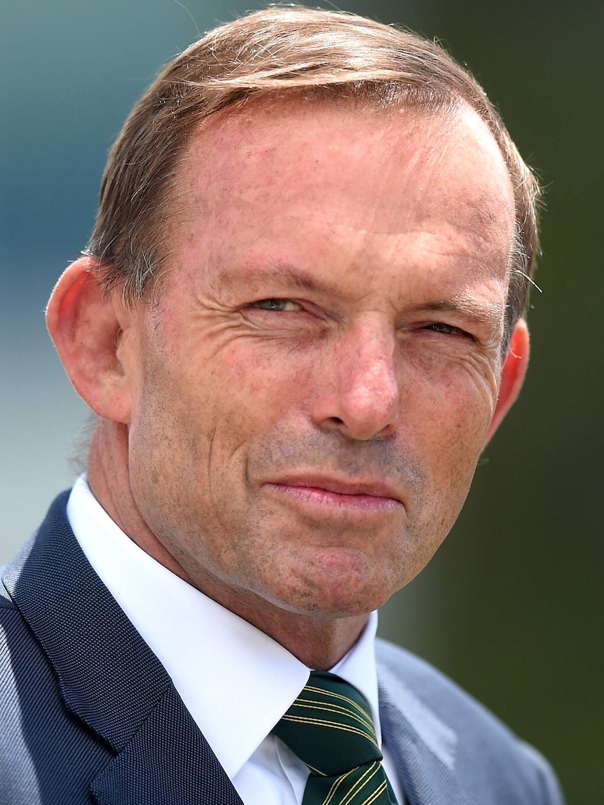 Tony Abbott at PM's XI match in Canberra