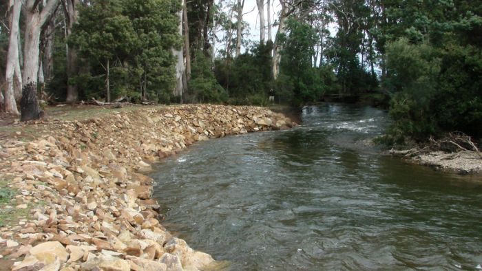 The South Esk River winds through forest country in northern Tasmania.