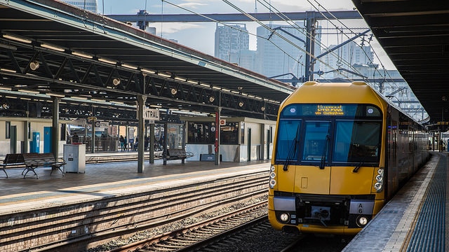 Sydney Train at Central Station, empty platform