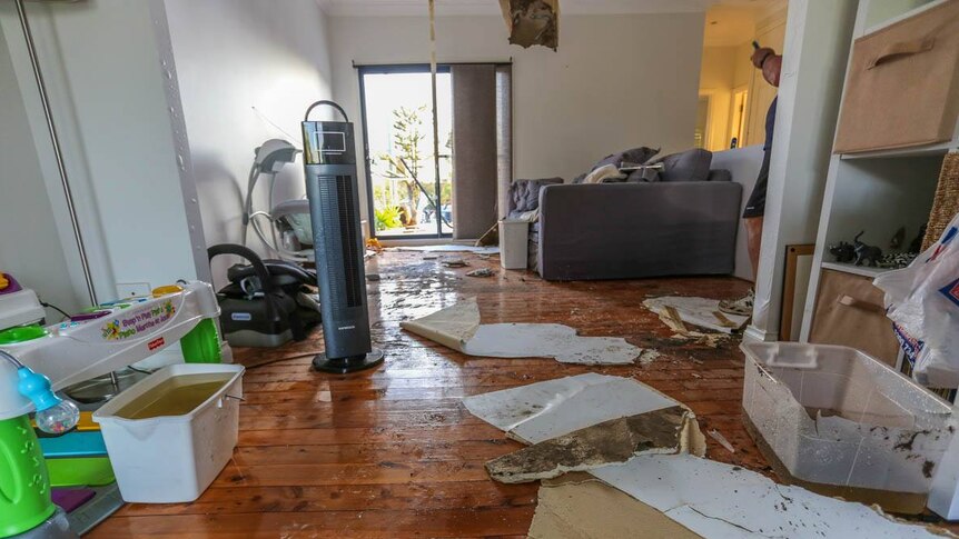 Damage inside a Kurnell home following tornado
