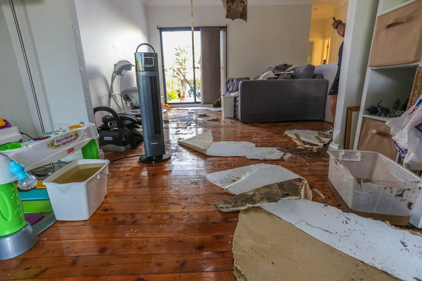 Damage inside a Kurnell home following tornado