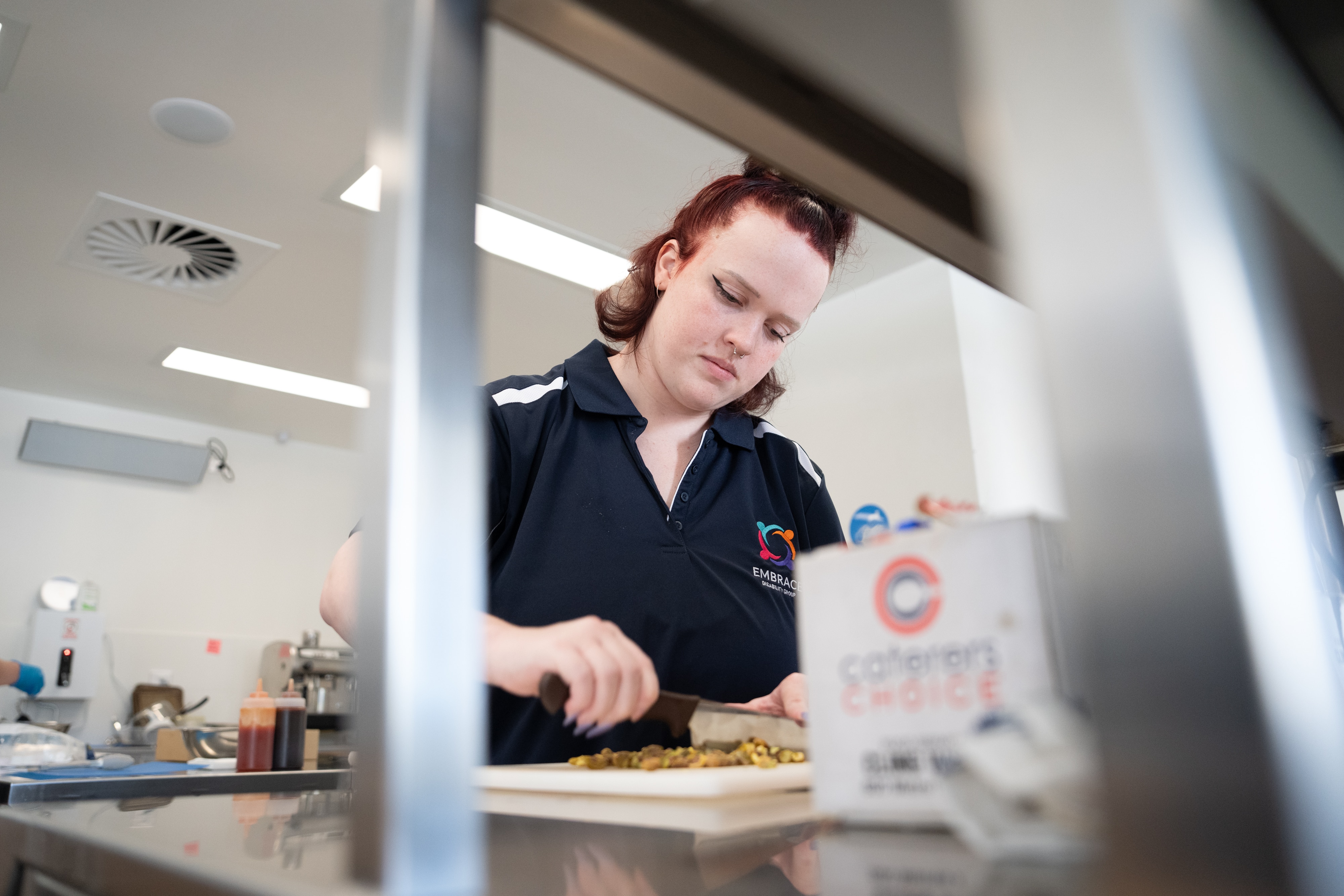 Tara Gill chopping pistachio nuts