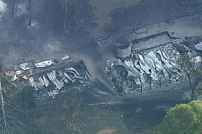 a house destroyed by fire in eastern Victoria