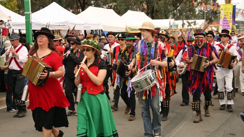 The annual National Folk Festival attracts about 50,000 people over the Easter weekend.
