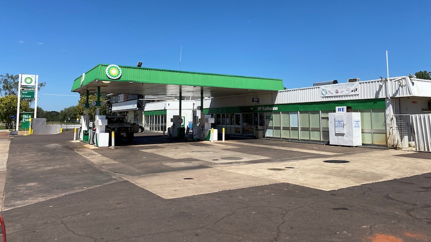 a bp petrol station in a sunny setting