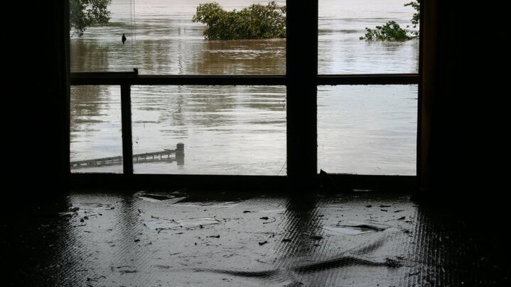 Floodwaters drop to floor level