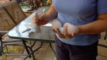 The Gold Coast has been pelted with hail bigger than golf balls.