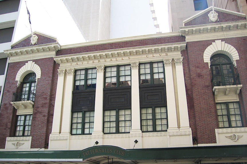 Facade of the men-only Brisbane Tattersall's Club.