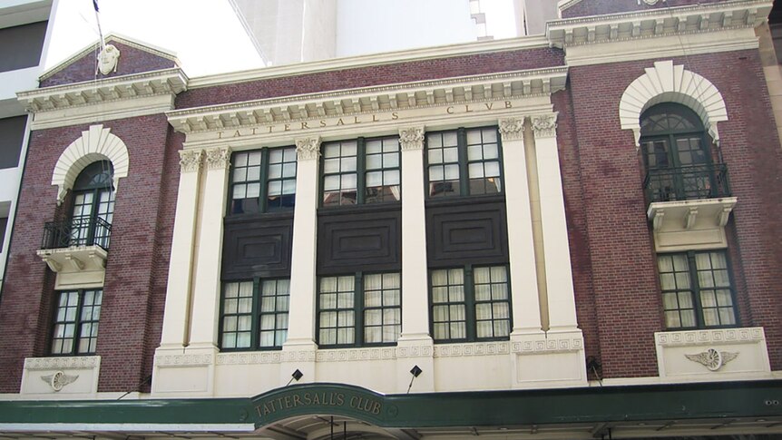 Facade of the men-only Brisbane Tattersall's Club.