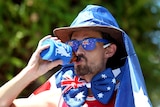 A man drinking a beer on Australia Day